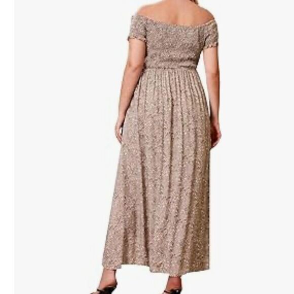 Floerns Women's Boho Floral Print Off Shoulder Split Long A Line Dress Size 3XL - Picture 14 of 14